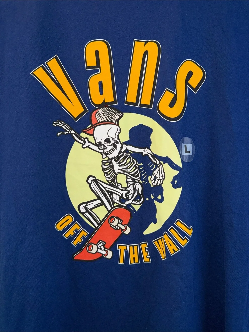 Vans Blue Skate Skeleton Graphic Tee